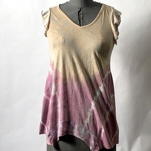Shark bite garment dye top